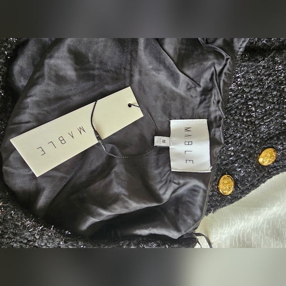 Mable Anthropologie Skirt Set Black Tweed - Picture 8 of 10